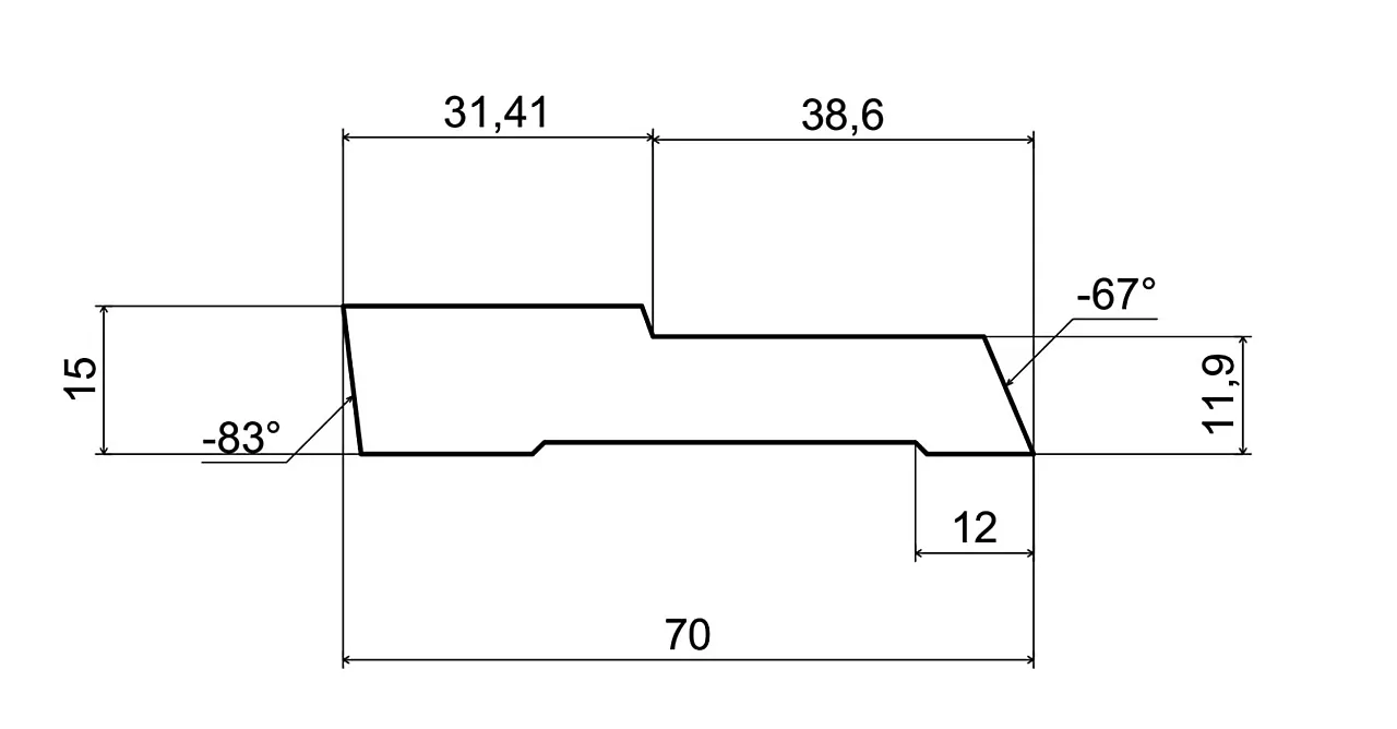 Fotlist profilert 15x70 mm hvitmalt furu NCS S0502Y null - 15 - 3 - Miniatyr