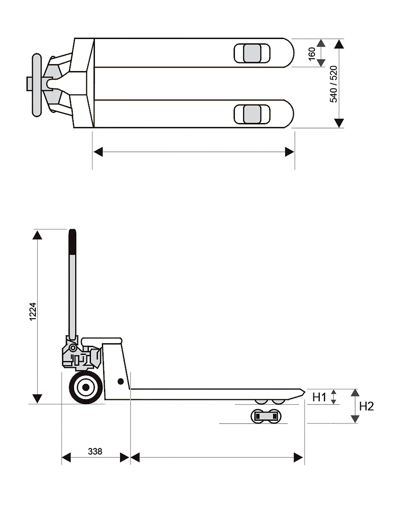 Jekketralle 800 industri dbl doble polyuretan 2500kg null - null - 2 - Miniatyr