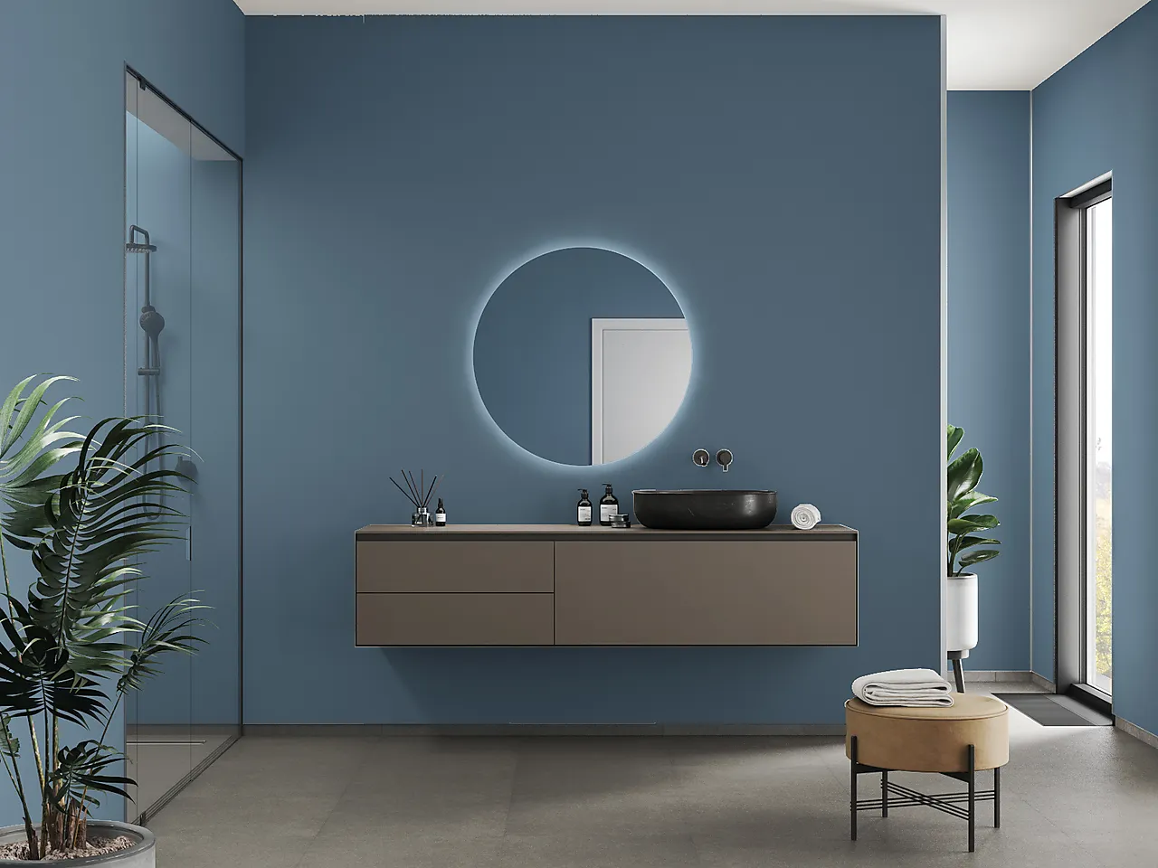 Baderomsplate dusty blue no tile 10x620x3020mm