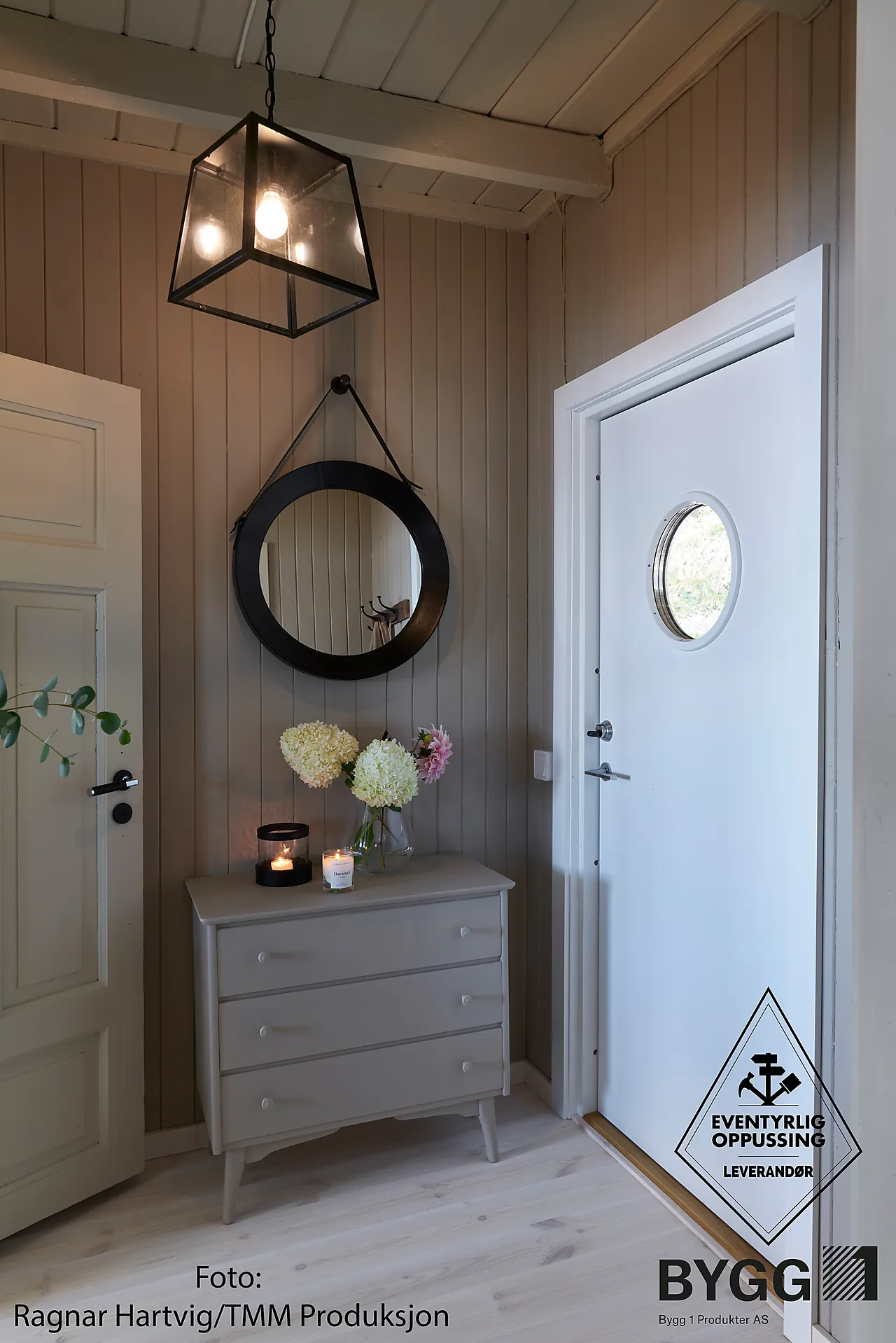 Ytterdør Fjell 10 hvit EI30/35dB høyre 90x210 cm