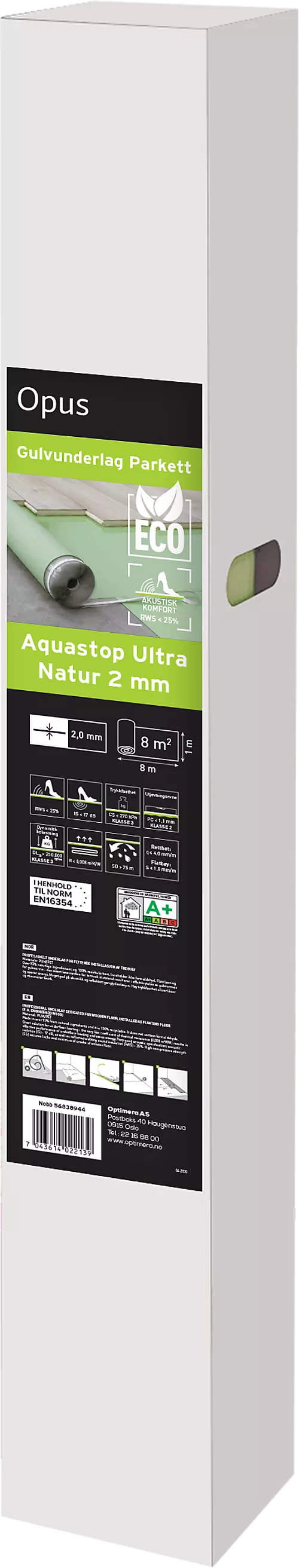 Gulvunderlag aquastop med aluminiumstape