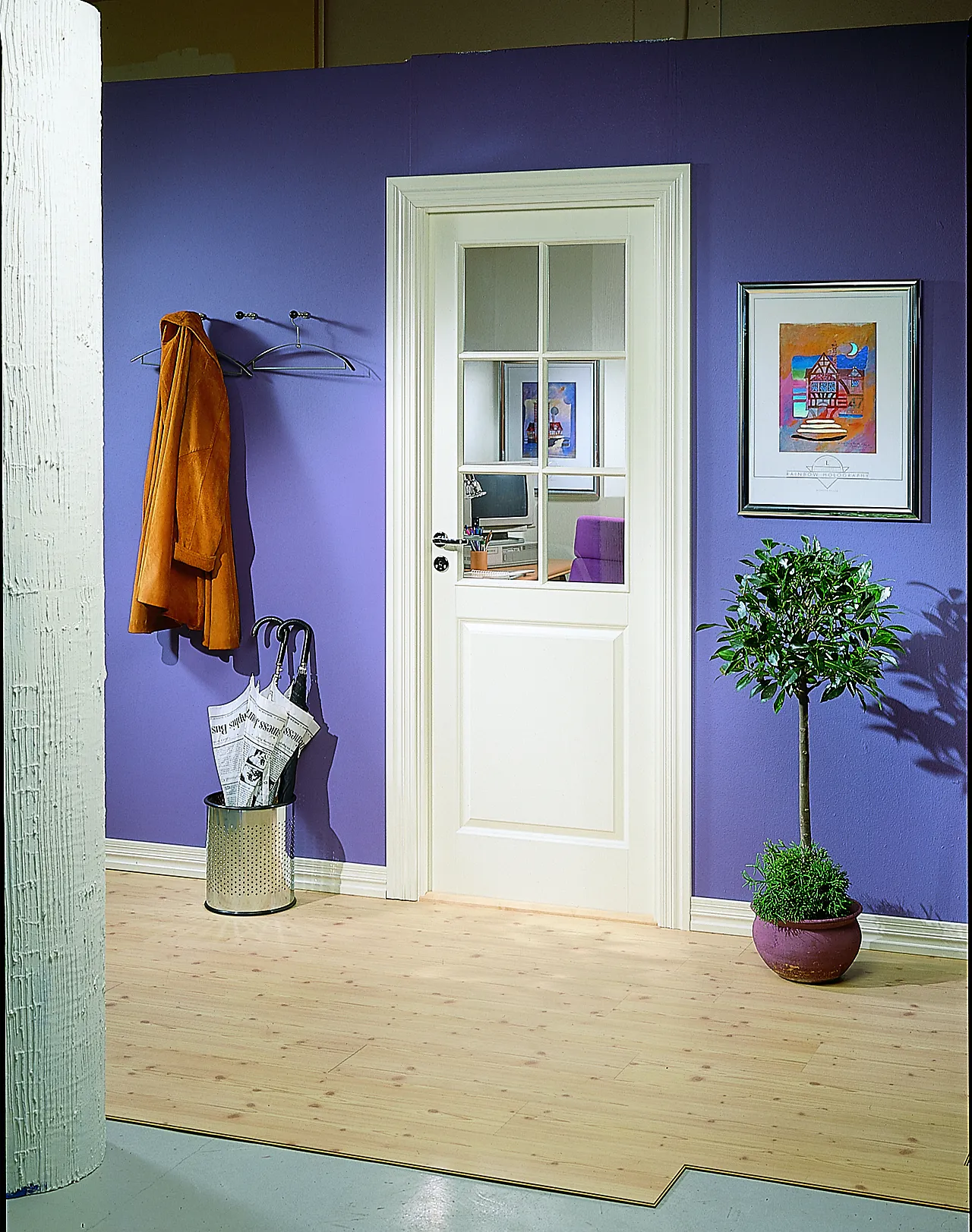 Style SP6 innerdør med glass 80x200 cm hvit null - null - 2 - Miniatyr