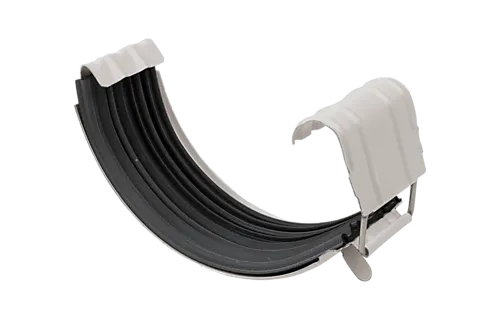 Renneskjøt med pakning stål hvit 125 mm