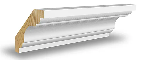 Taklist furu profilert CW349 hvit bomull S0502-Y 15x70x4400 mm