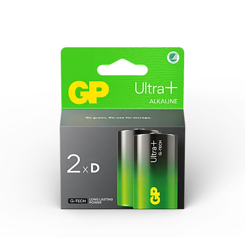 Batteri Ultra Plus Alkaline GP D/LR20 2 stk
