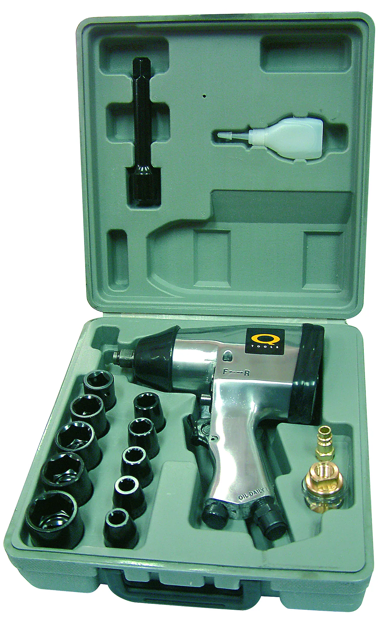 Q-tools muttertrekkersett trykkluft 16 deler