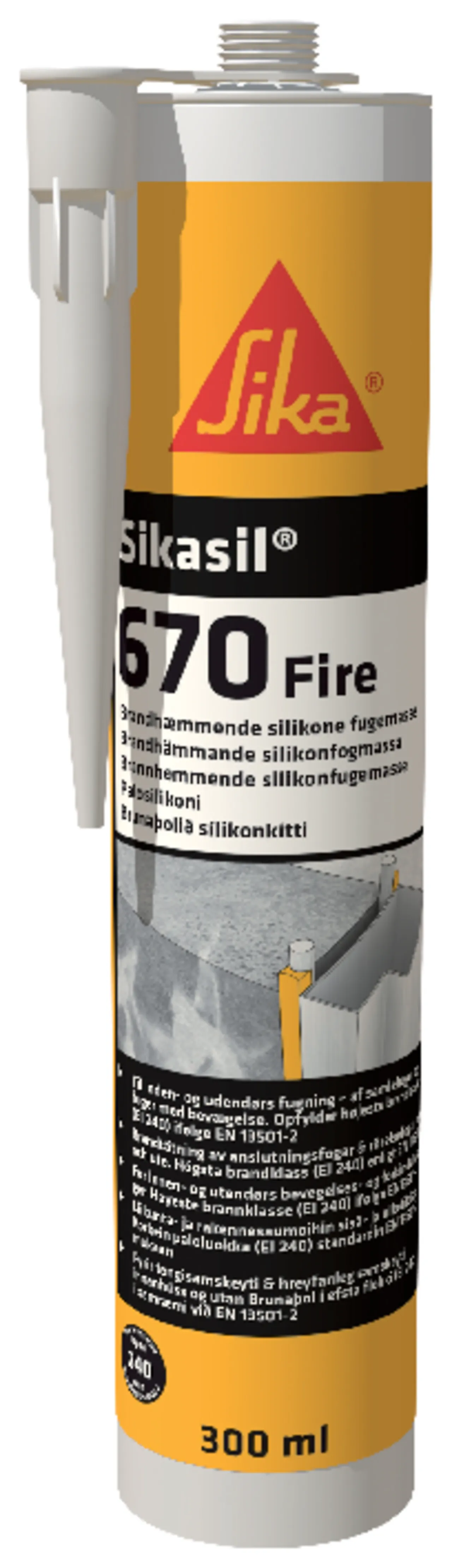 Fugemasse brannhemmende silikon grå 300 ml Fugemasse brannhemmende silikon grå 300 ml