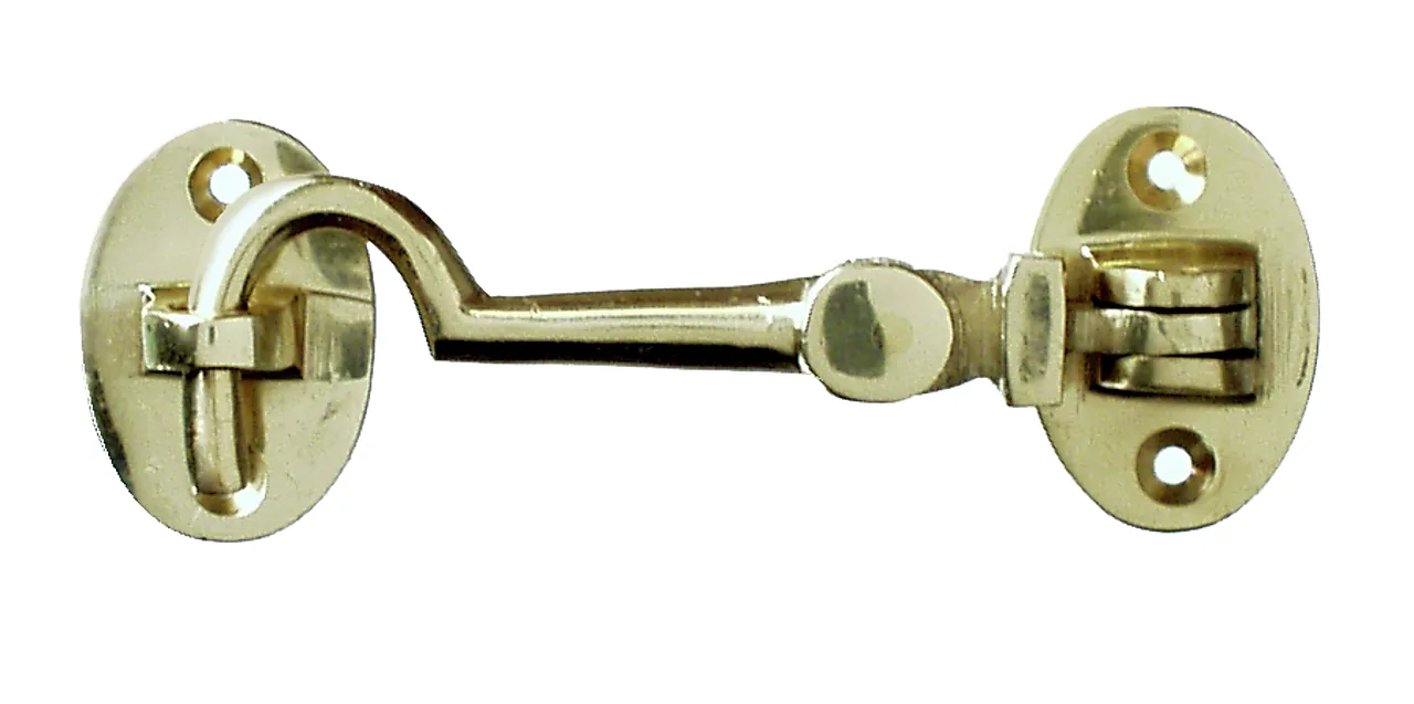 Kahyttkrok polert messing 120 mm