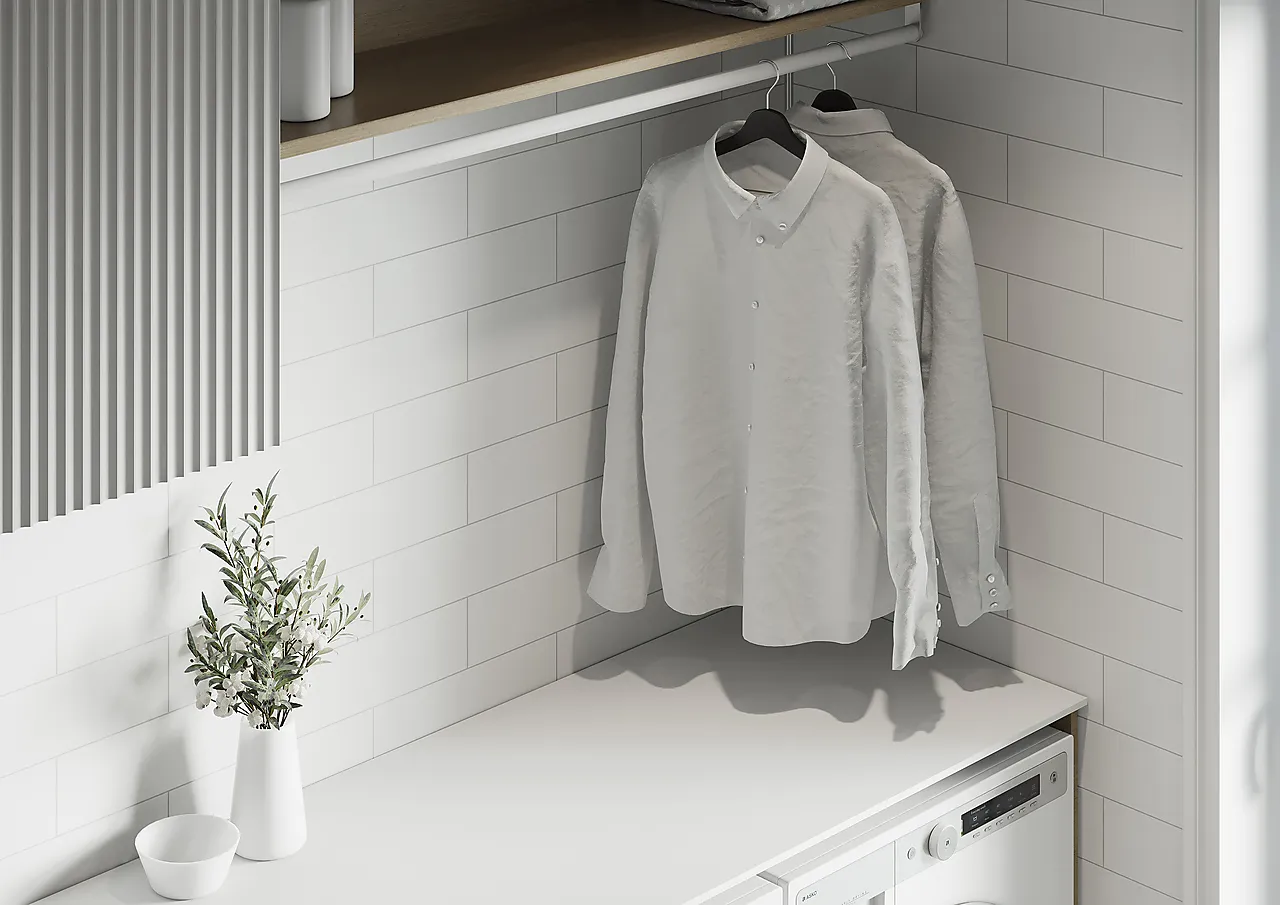 Baderomsplate 2094m74 white brick wall 10x620x2400