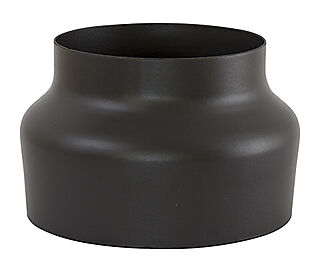 Røykrør overgang ø150-ø 200 mbe matt sort emalje 1,5mm