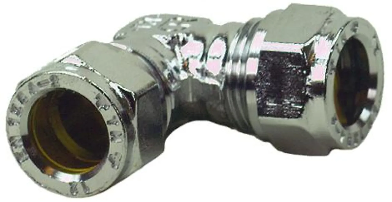 Klemringskobling albue forkrommet 10 mm
