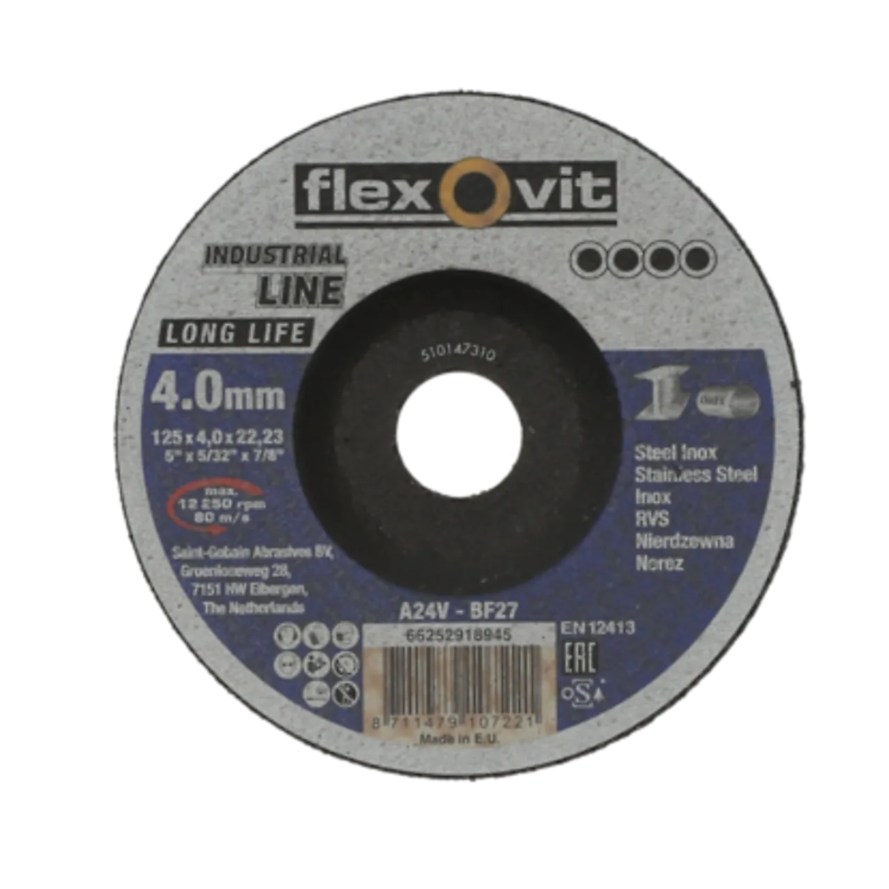 Slipeskive stål 125x4 flv flexovit long life a24v