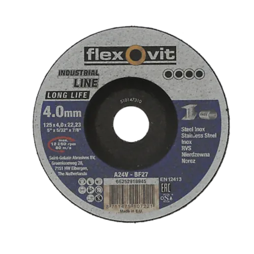 Slipeskive stål 125x4 flv flexovit long life a24v