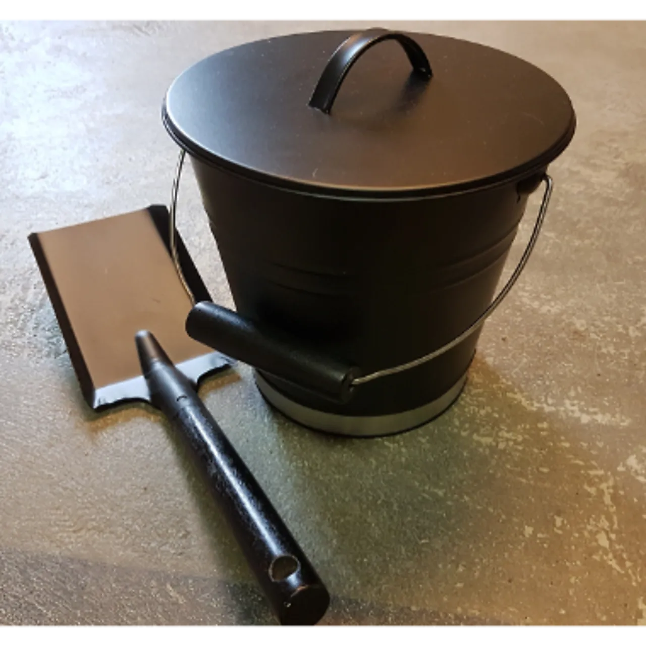 Askebøtte med lokk og skuffe Ø21,3 x 19,5 cm sort null - null - 2 - Miniatyr