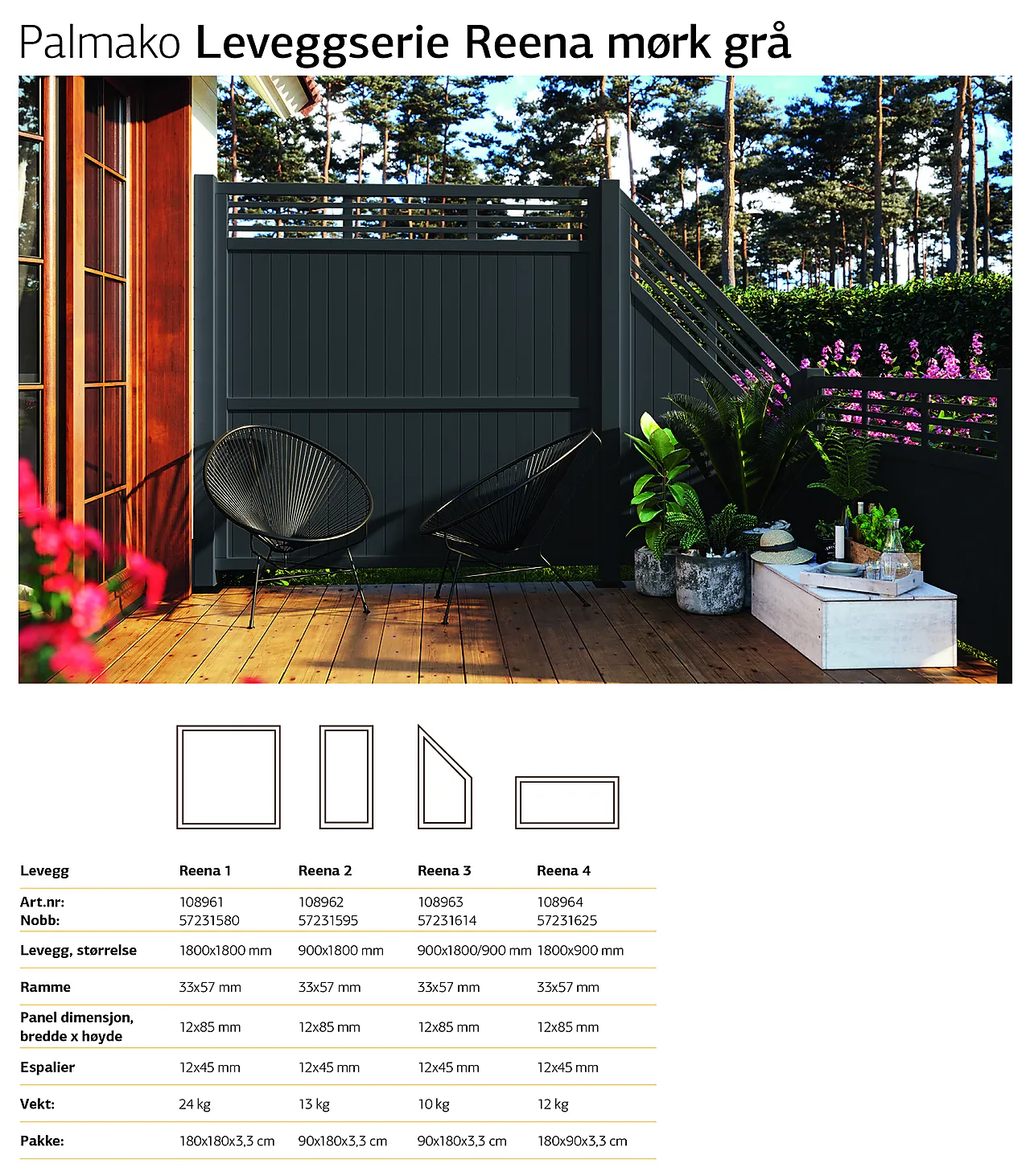 Levegg Reena2 90x180 cm gråmalt null - null - 2 - Miniatyr