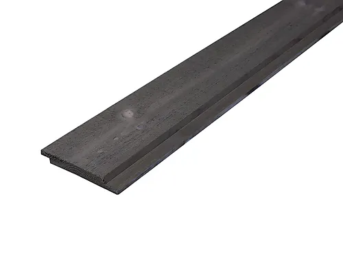 Dobbelfals rettkantet med endepløying 19 x 123 cm grå