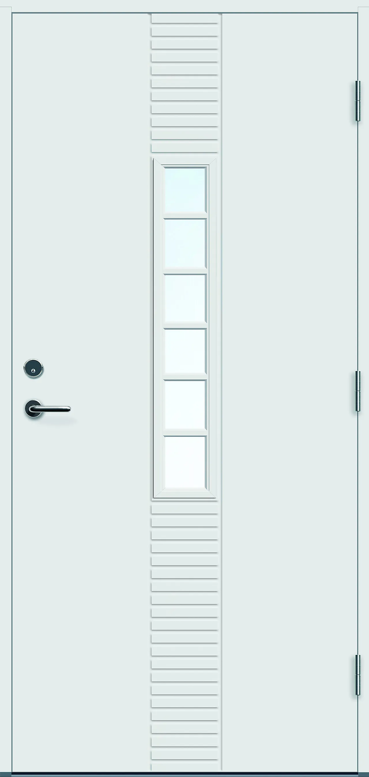 Ytterdør Lillehammer med glass hvit høyre 90x200 cm