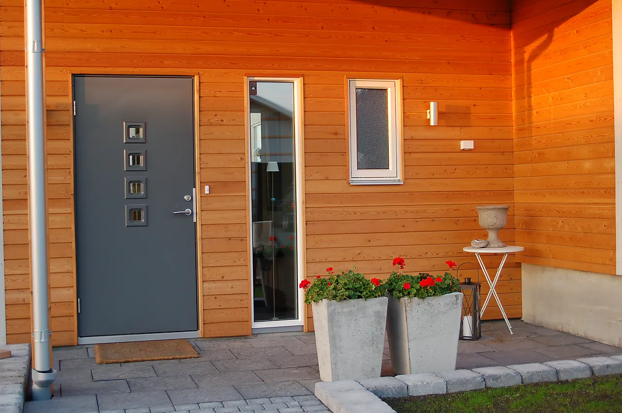 Michigan ytterdør med glass 90x210 cm høyrehengslet grå null - null - 2 - Miniatyr