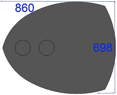 Gulvplate stål sort 698 x 860 mm
