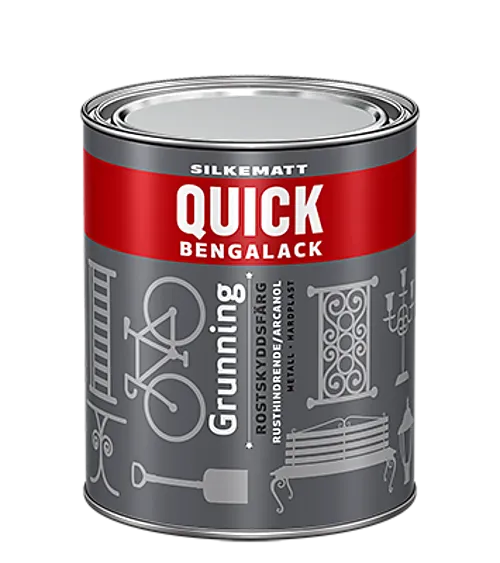Bengalack grunning sort silkematt 0,75 liter