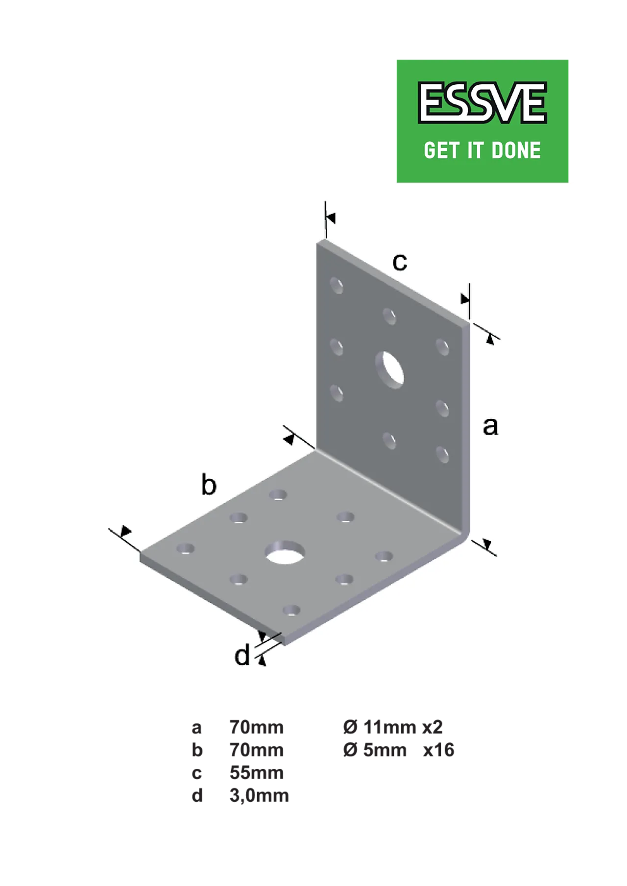 Vinkel v9 70x70x55x3 a-100varmforsinket Vinkel v9 70x70x55x3 a-100varmforsinket