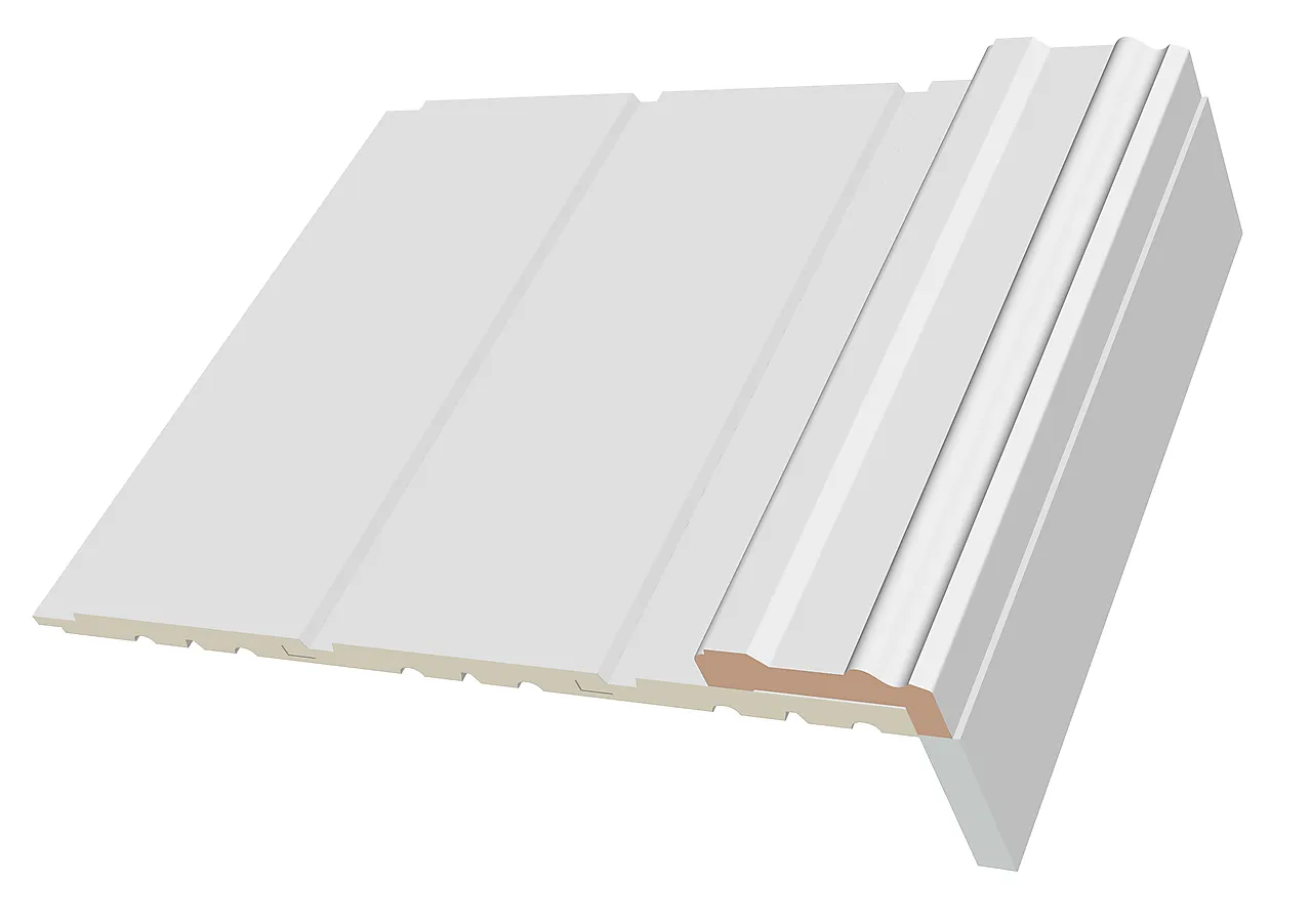 Karmlist furu overgangslist m/12 mm spor hvit bomull S0502-Y 17/28x70x2400 mm null - null - 2 - Miniatyr