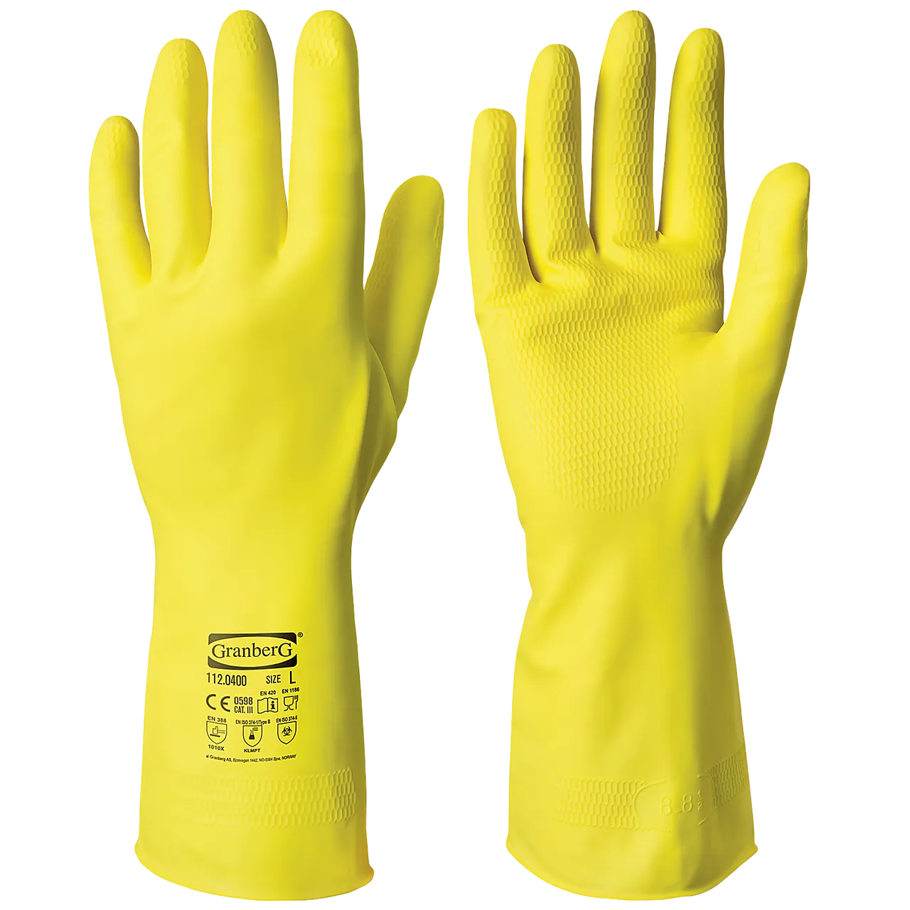 Hanske gummi gul rullekant xl granberg - 112.0400-xl null - XXL - 2 - Miniatyr