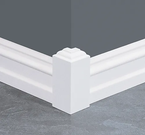 Gulvkloss utvendig 40x40x115 mm hvitmalt