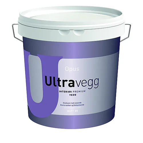 Akrylmaling ultravegg interiør hvit 2,7 l