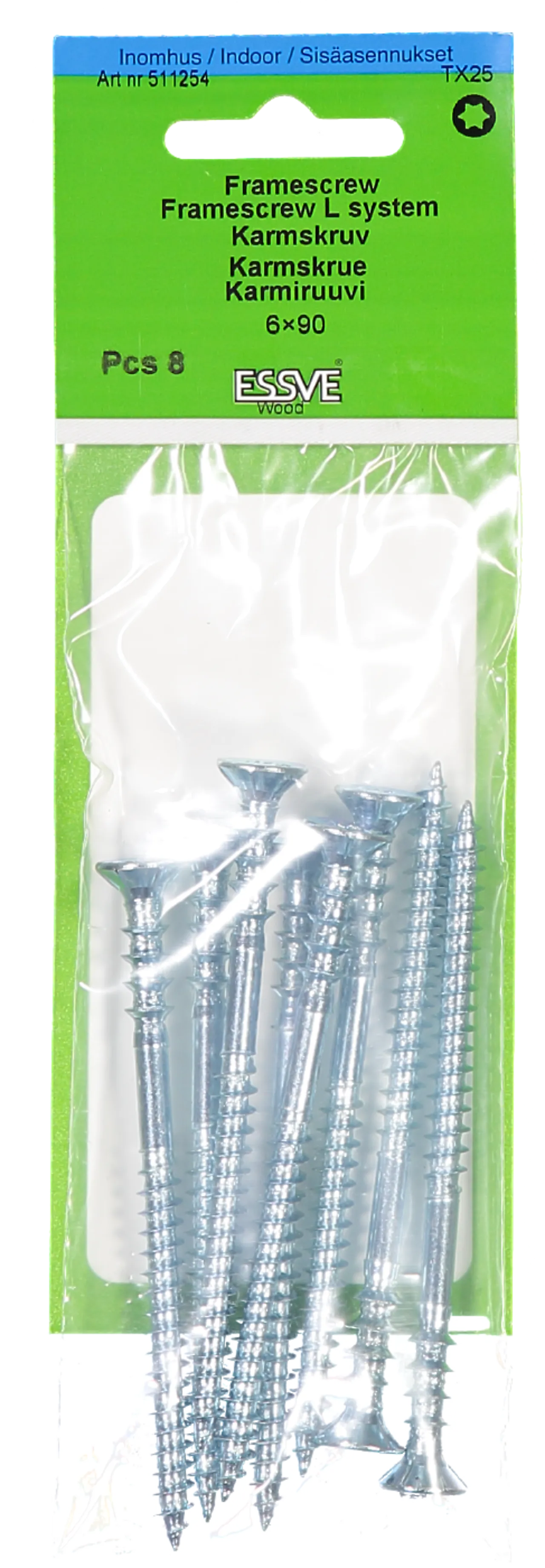 Karmskrue L 6x90 mm 8 stk null - null - 2 - Miniatyr