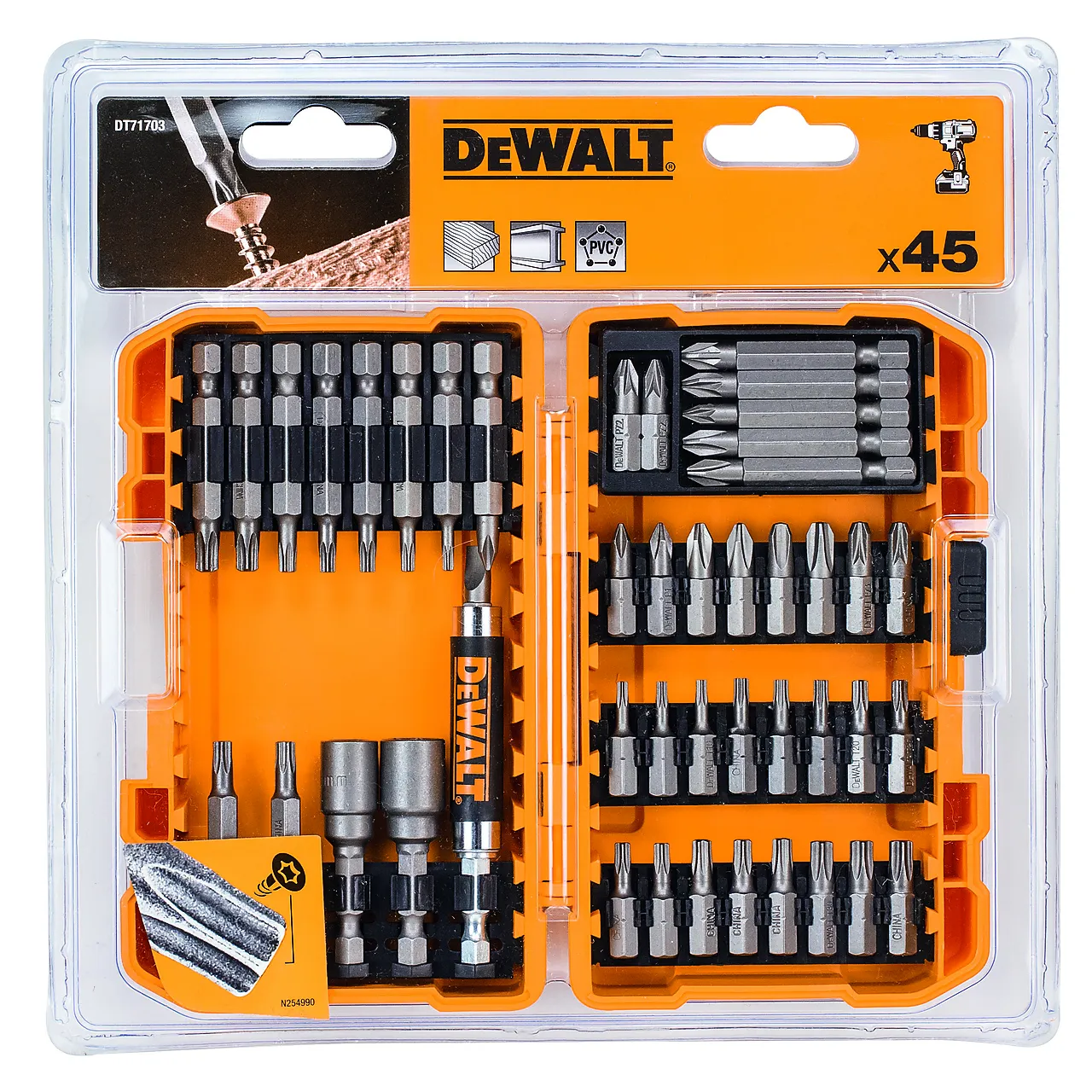 Bitssett dewalt 45stk dt71703dw Bitssett dewalt 45stk dt71703dw