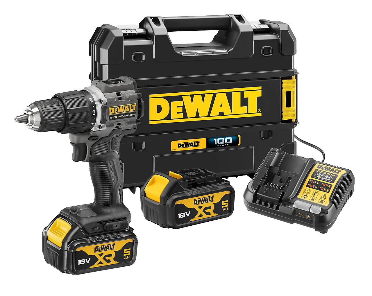 Slagdrill 18v dewalt 100 år 2x5 ah dcd100p2t 2 x 5 ah batteri null - null - 2 - Miniatyr