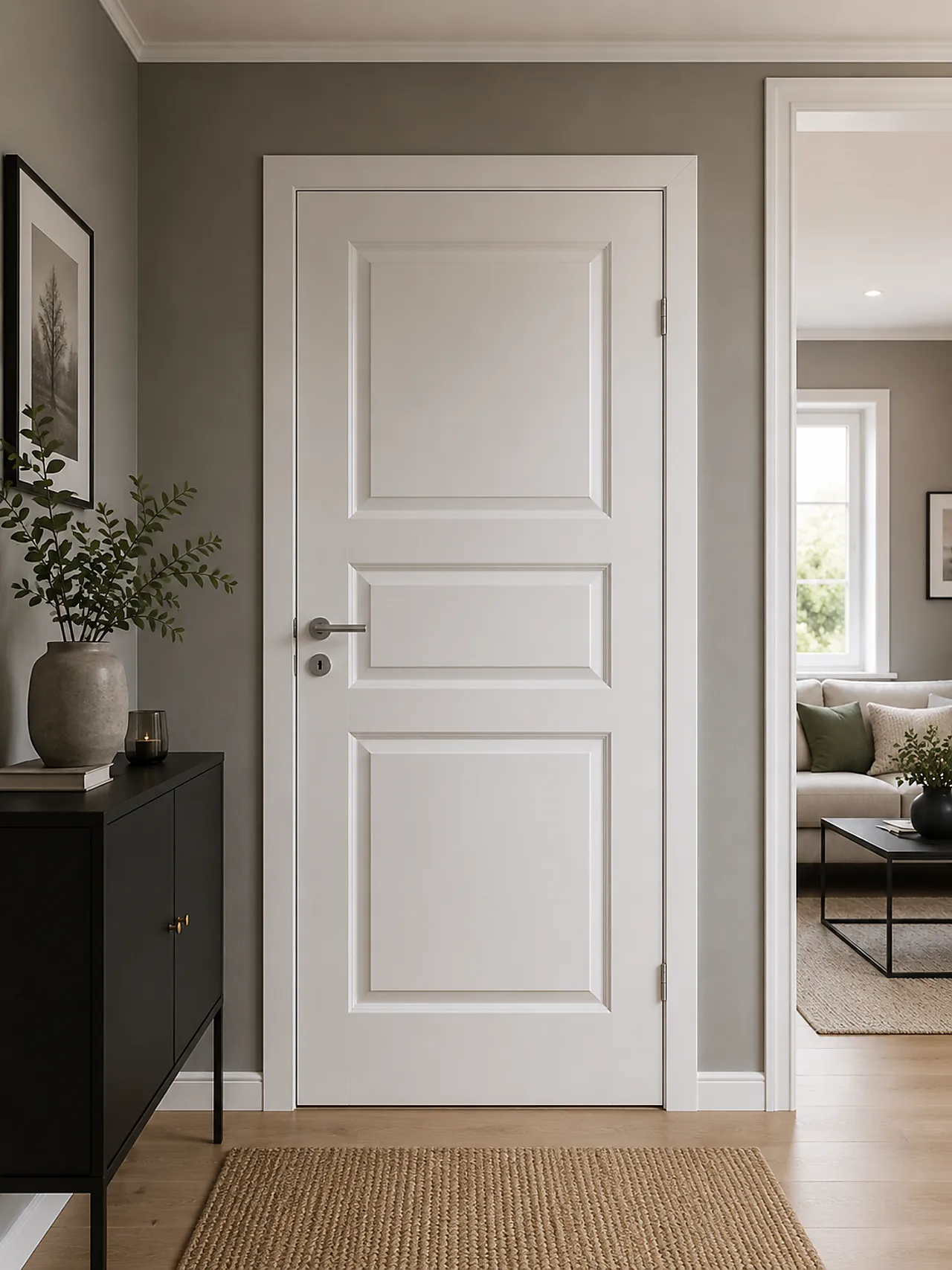 Opus innerdør Classic 3 hvit bomull 80x210 cm null - 80x210 - 2 - Miniatyr