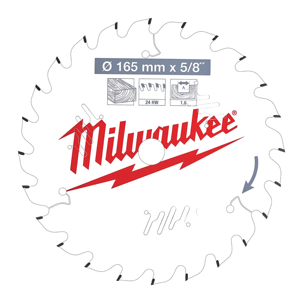 Milwaukee sirkelsagblad W165X15.87X1.6X24
