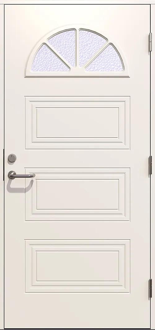 Ytterdør Halden hvit høyrehengslet 100x210 cm