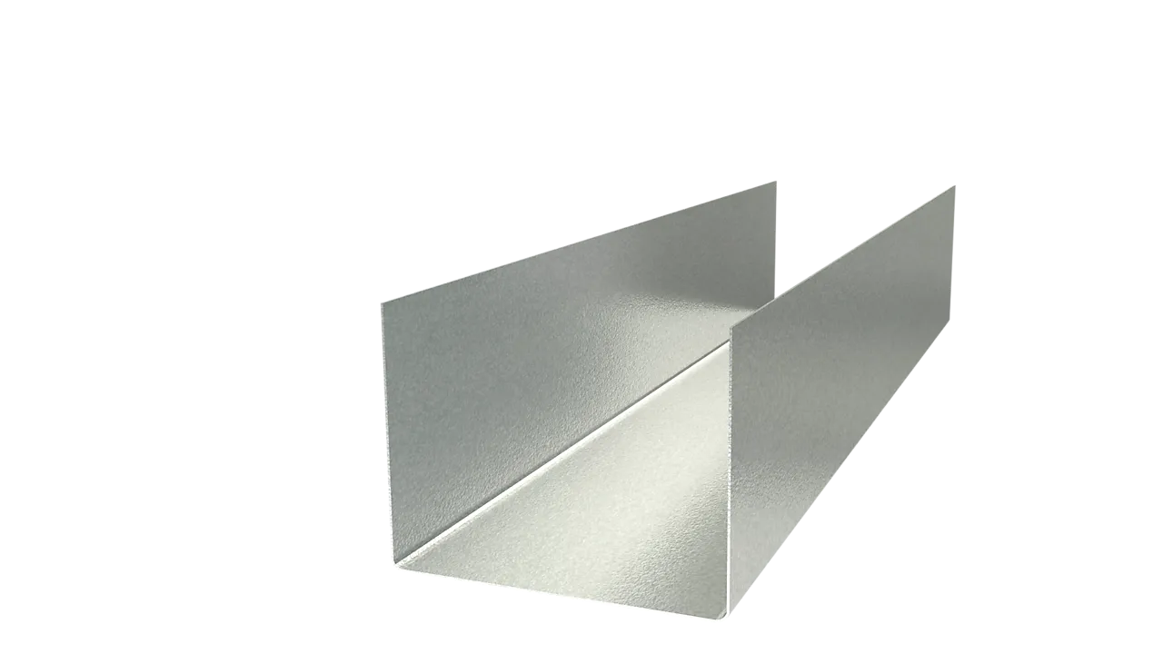 Stålpr u 70/55-0,5 3000mmskinne svill lettvegg høy kant