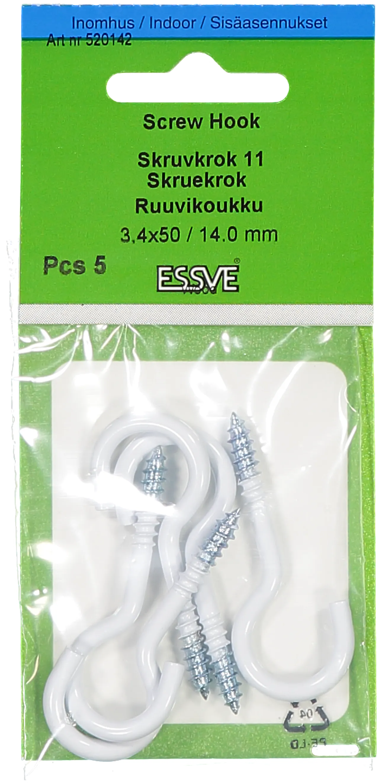 Skruekrok 11 hvit 50mm a-5essve null - null - 2 - Miniatyr