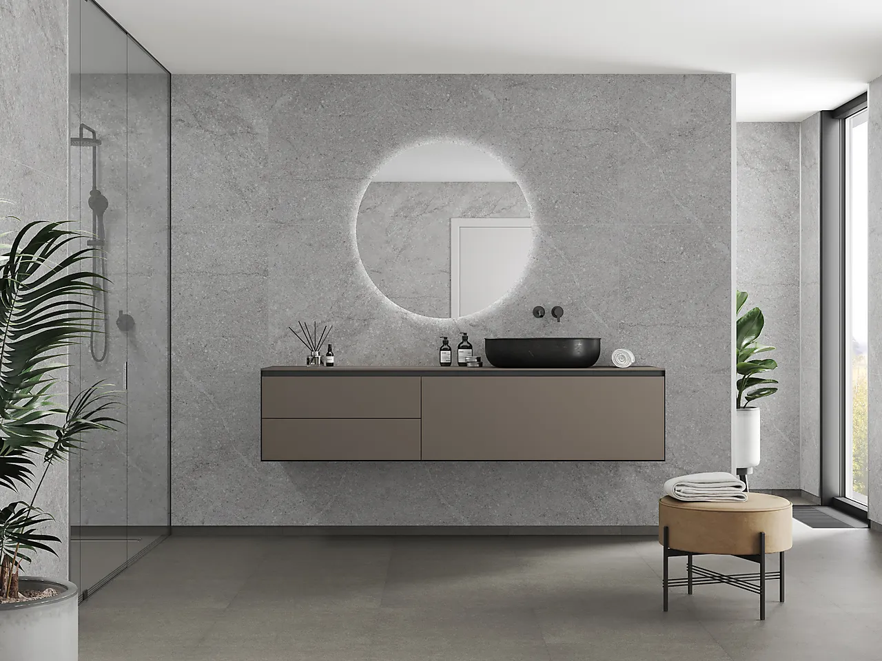 Fibo baderomsplate Polished Stone 60x80 cm 10x620x2400 mm