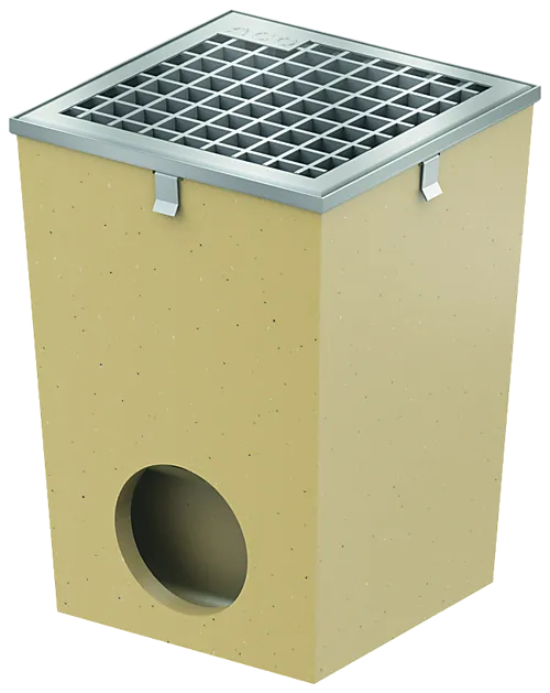 Punktsluk med galv gitterrist 25,5 x 25,5 x 35,2 cm m/galv kant