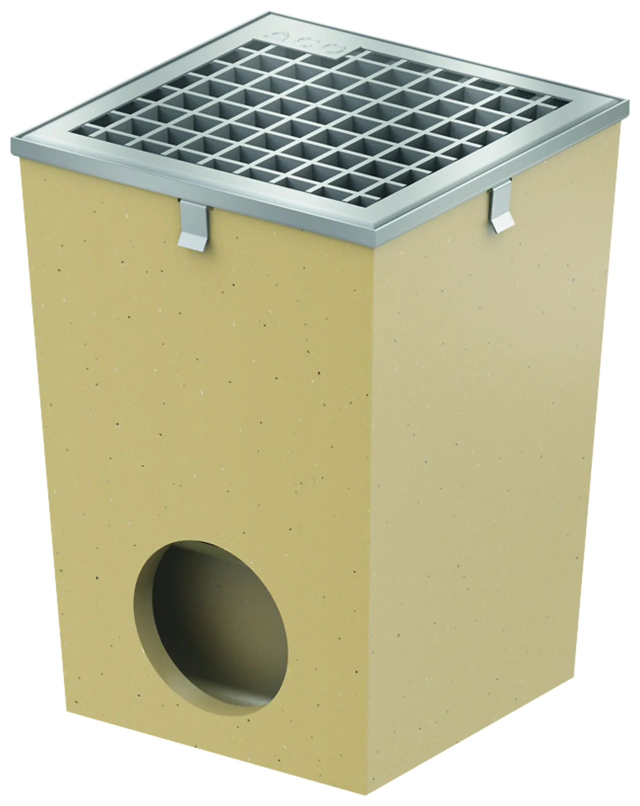 Punktsluk med galv gitterrist 25,5 x 25,5 x 35,2 cm m/galv kant