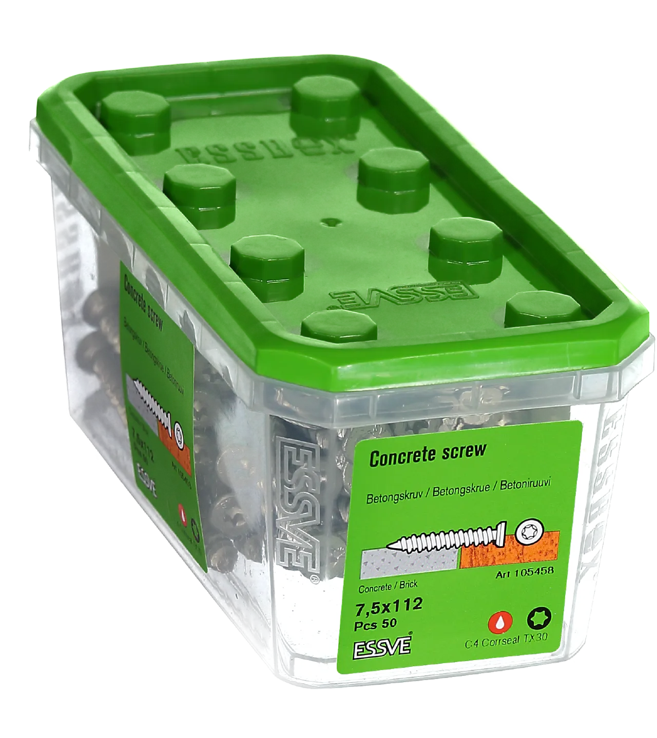 Betongskrue sh 7,5x112 cs a-50 corrseal senkhode tx30 Betongskrue sh 7,5x112 cs a-50 corrseal senkhode tx30