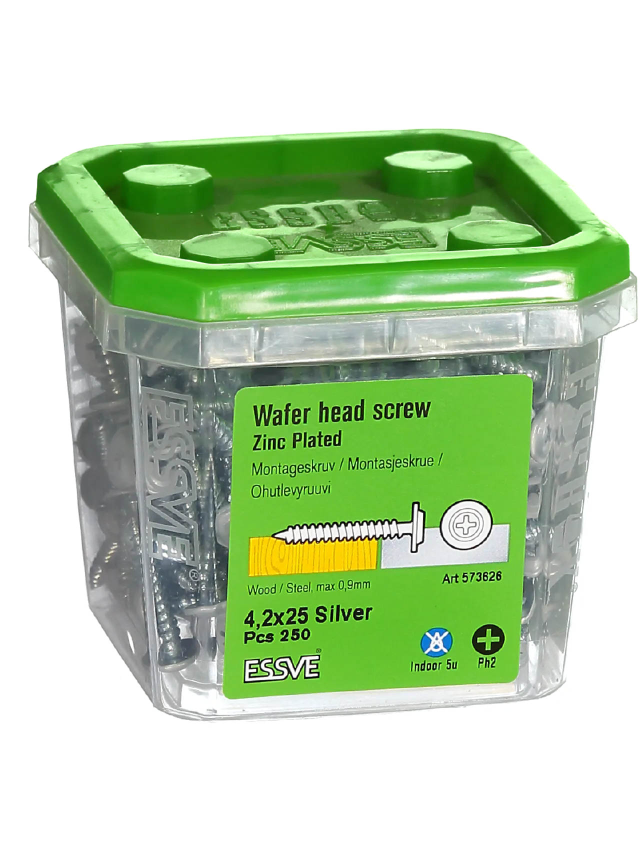 Montasjeskrue sølv 4,2x25 fzb -250 skarp spiss ral 9006 blankforsinket null - null - 2 - Miniatyr