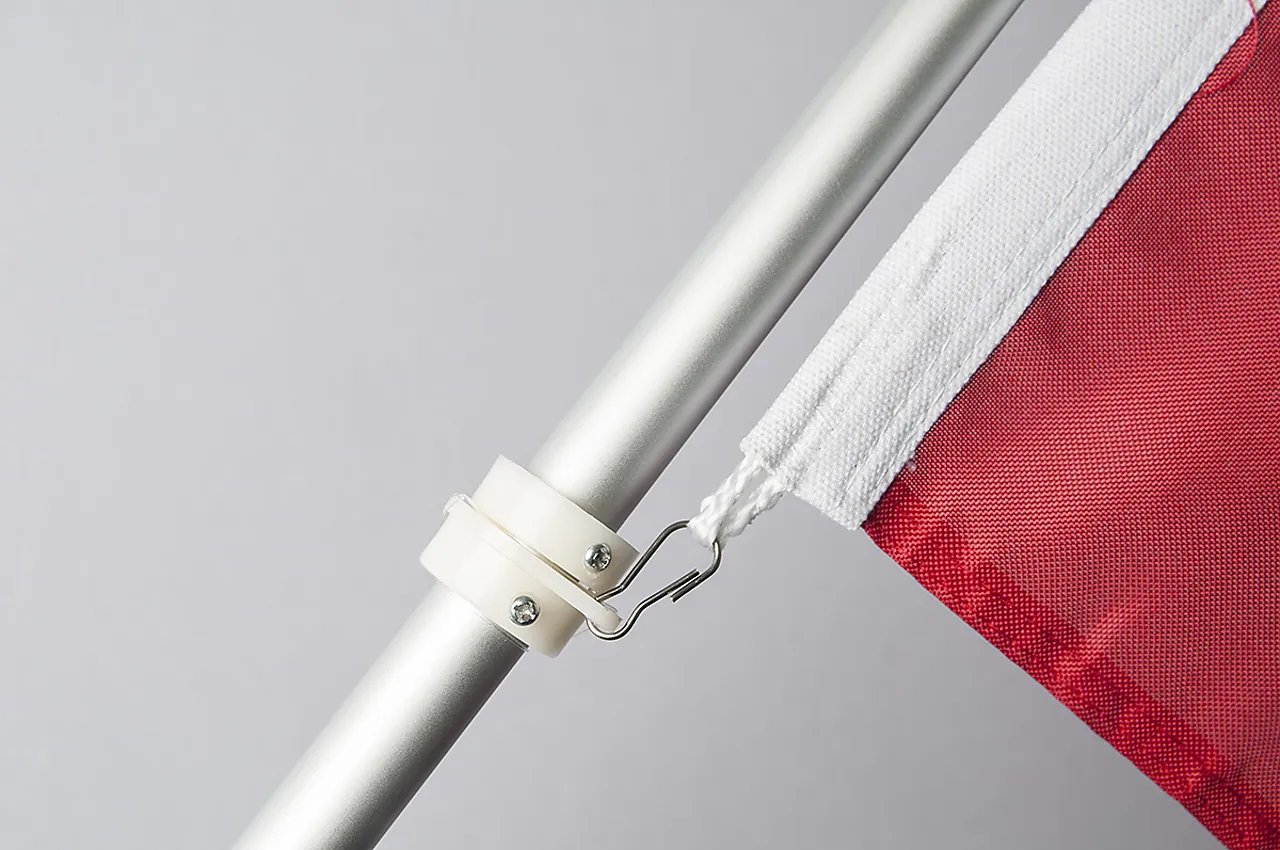 Balkongstang komplett sett m/ flagg og feste null - null - 2 - Miniatyr