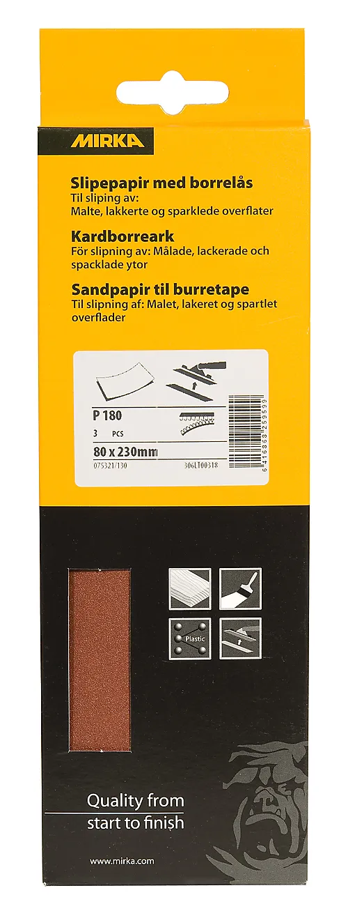 Slipepapir m/borrelås 3 stk K180