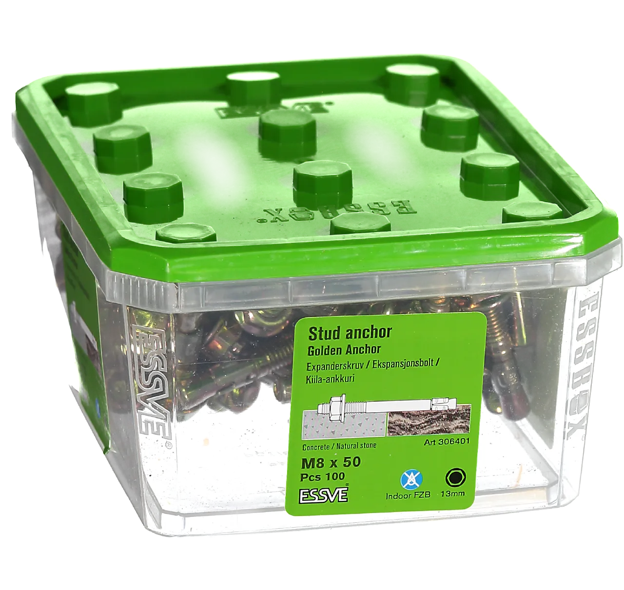 Ekspansjonsbolt ga m8x50 fzba-100 golden anchor blankforsinket stål Ekspansjonsbolt ga m8x50 fzba-100 golden anchor blankforsinket stål