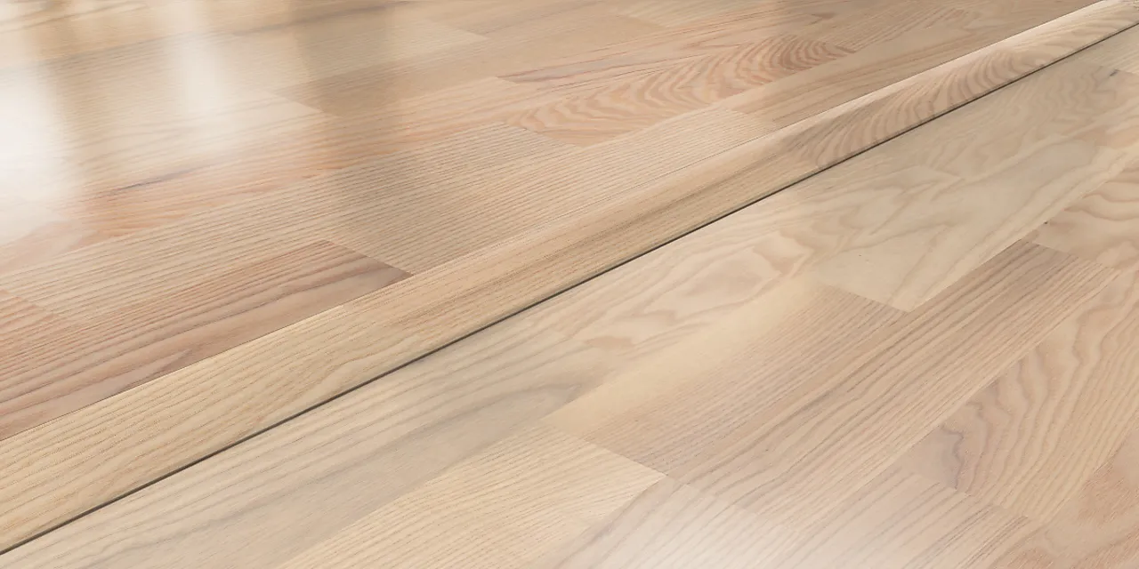 Kahrs 15mm Massiv T-list Ask hvit matt Kahrs 15mm Massiv T-list Ask hvit matt