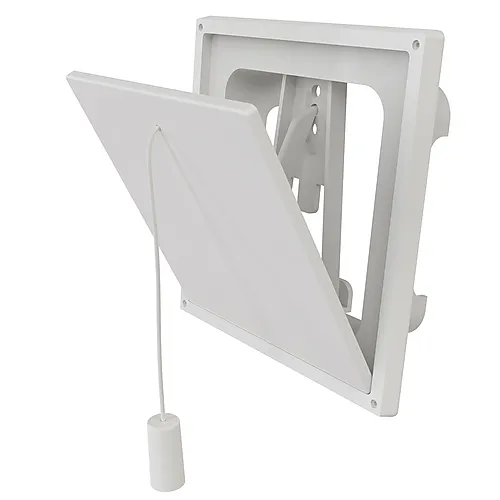 Klaffventil innvendig 100 x 100 mm hvit