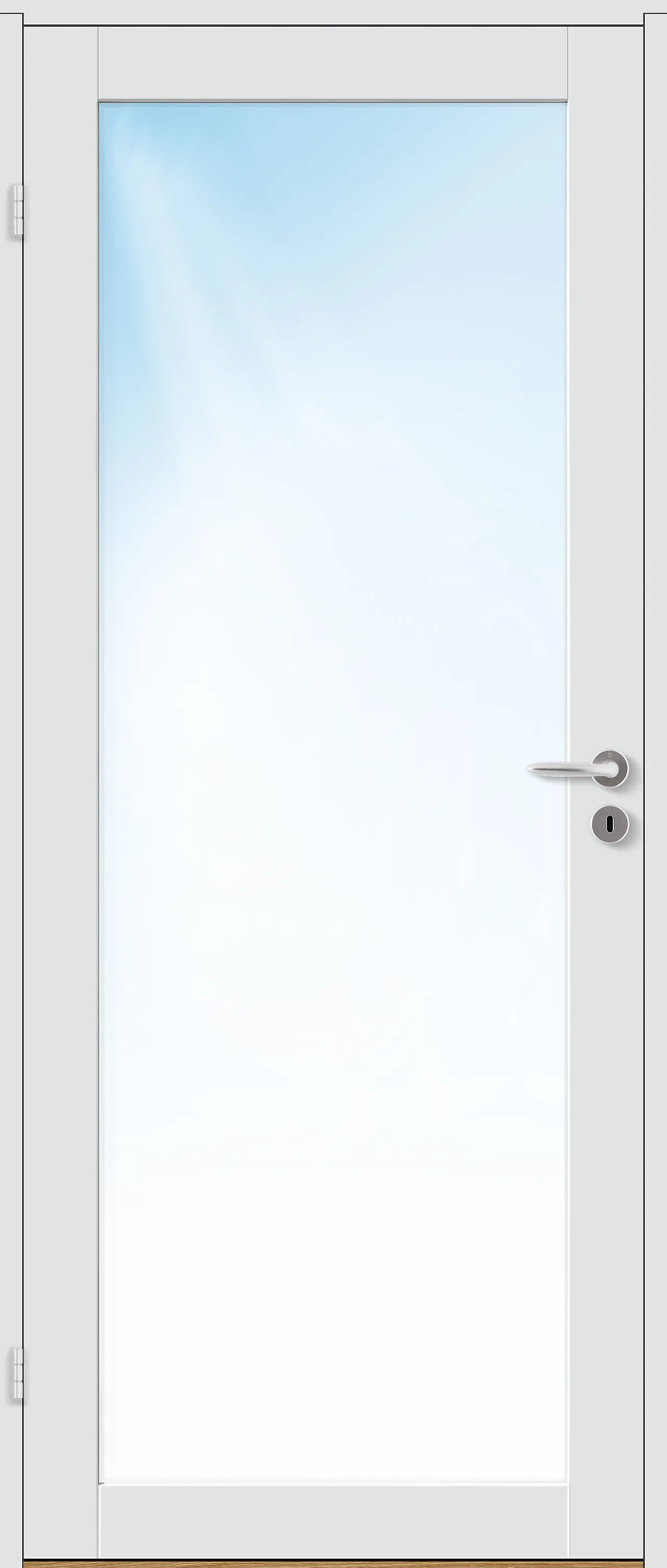 Innerdør Base 1 med glass hvit 70x200 cm