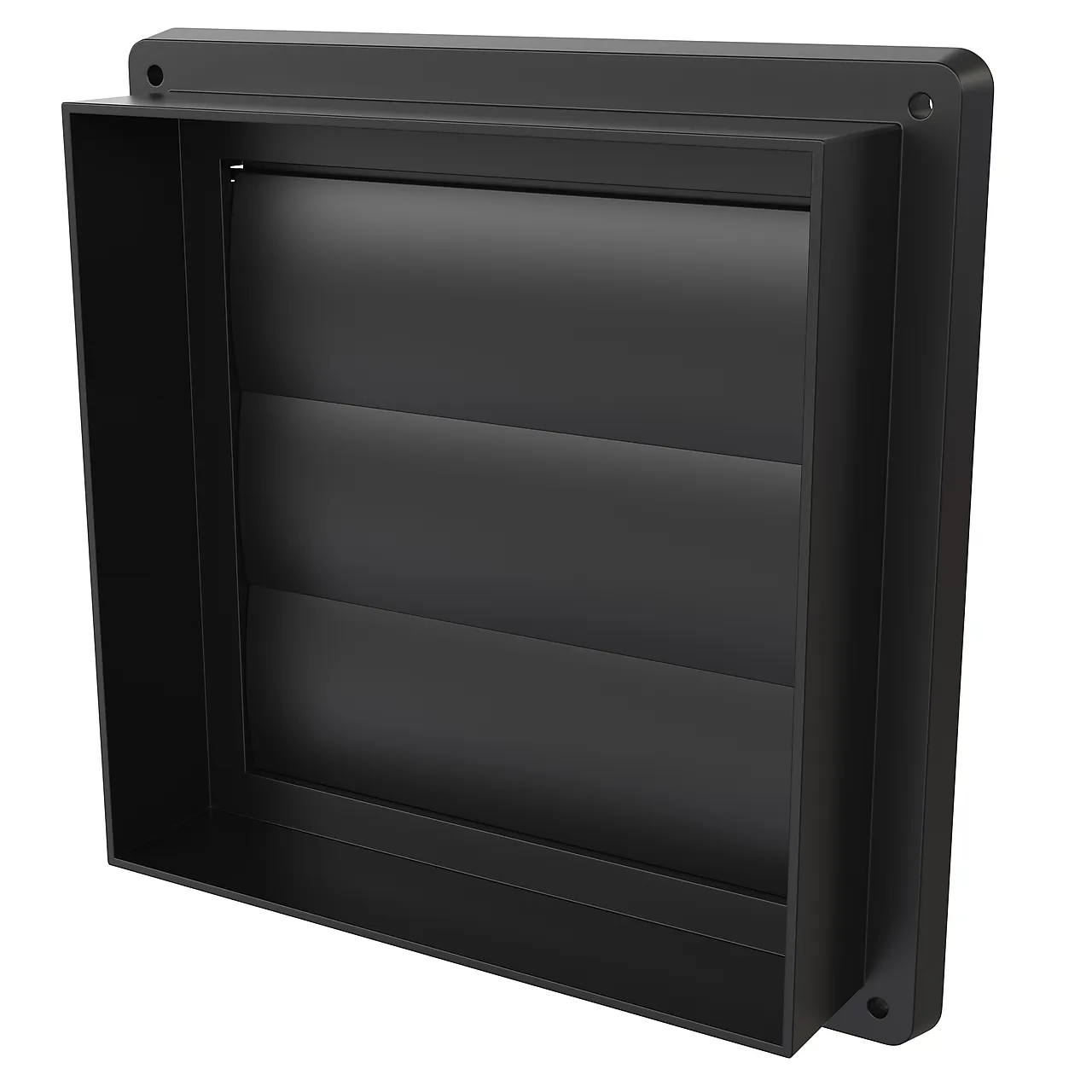 Lamellventil sort plast 180x180 mm