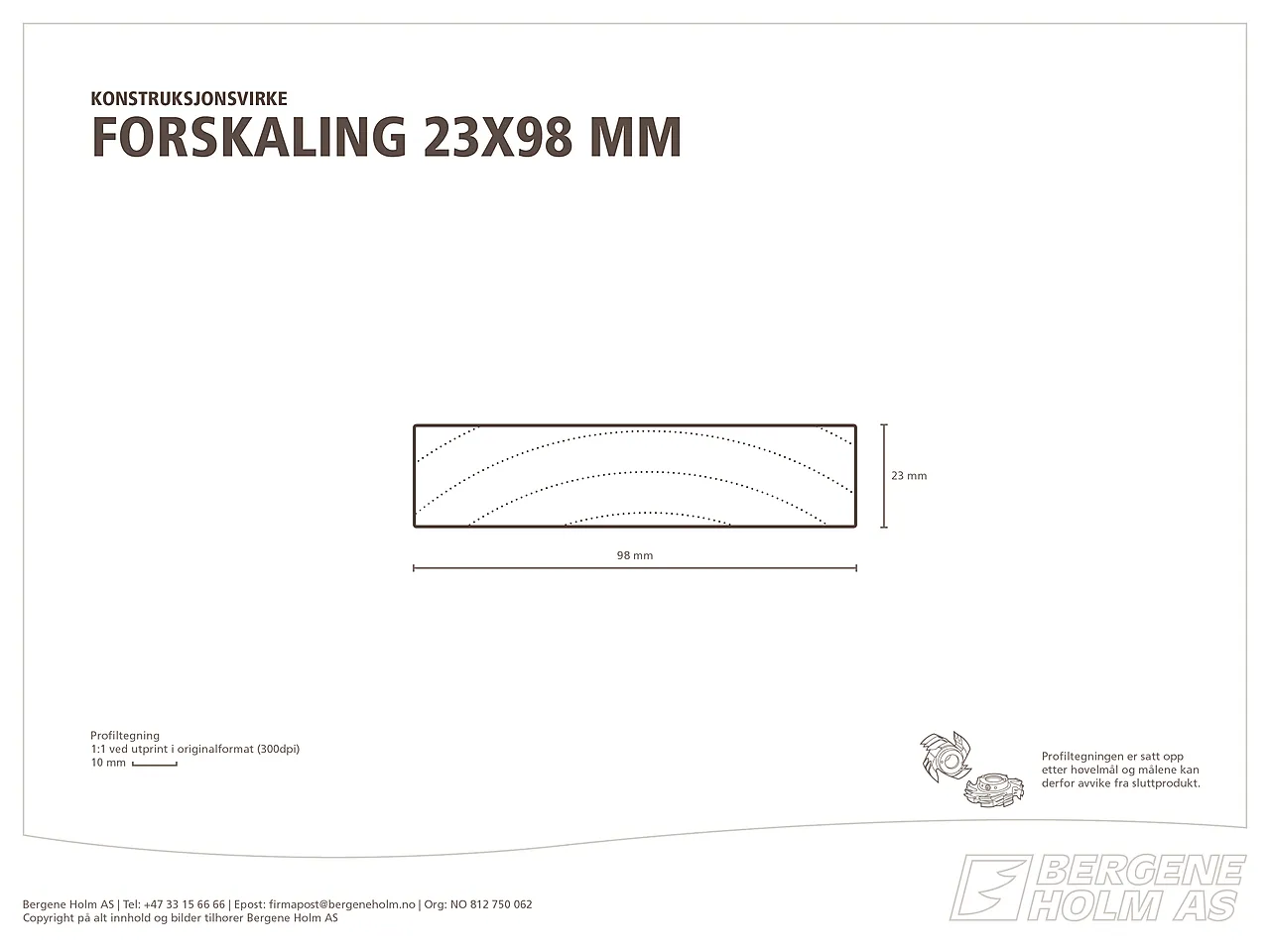 Justert forskaling gran/furu 23x98 mm Justert forskaling gran/furu 23x98 mm